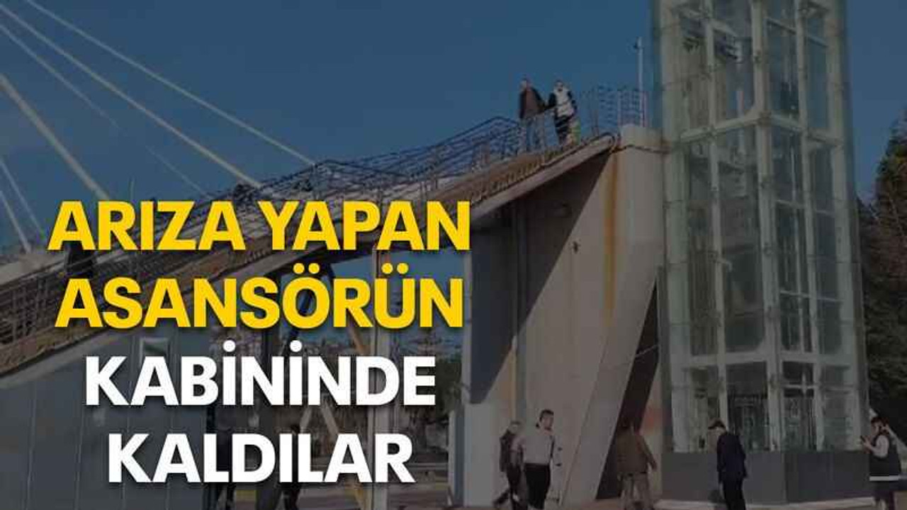 Arıza yapan asansörün kabininde kaldılar